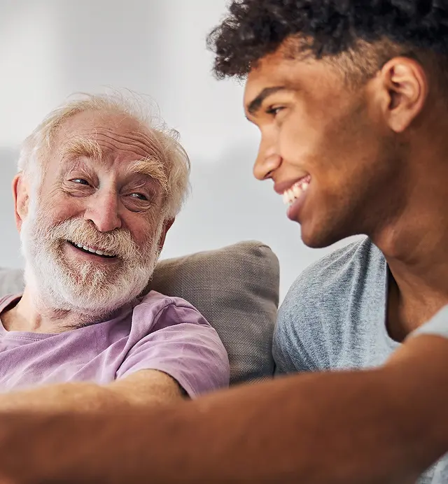 Caregiver and elderly woman